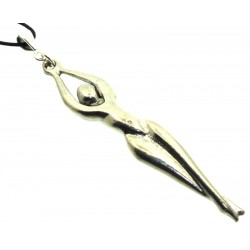 Long Goddess Metal Pendant